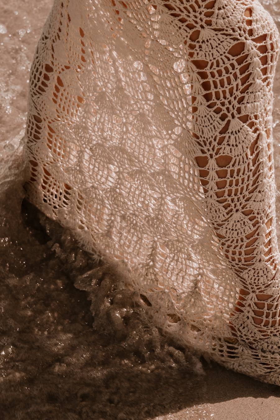 Bagus White Crochet Dress Details
