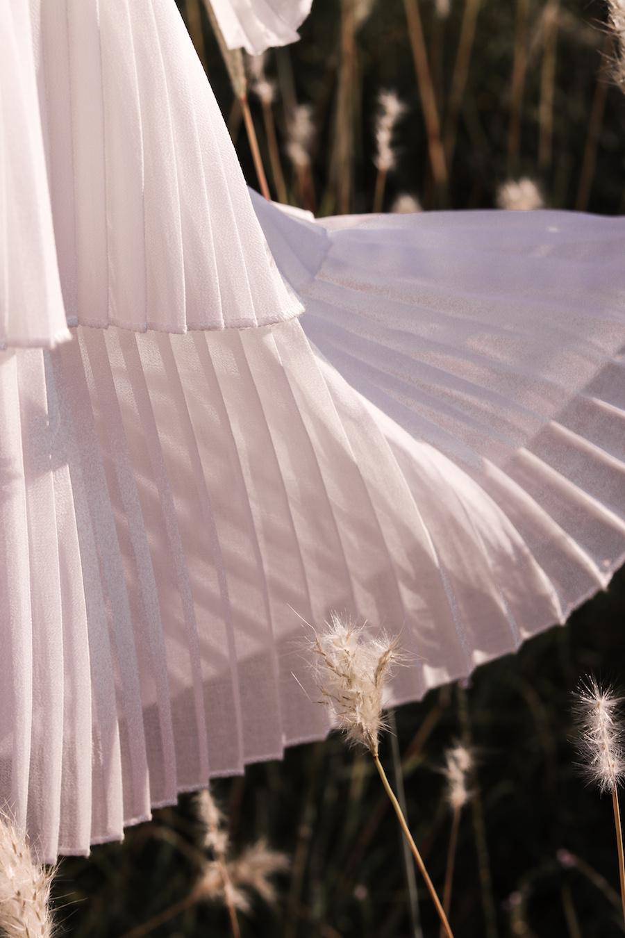 White Zara pleated dress